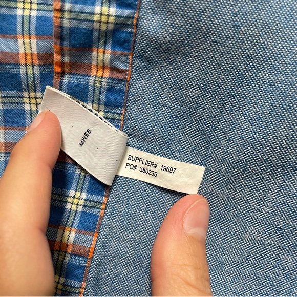 TWO Ralph Lauren XL long sleeve cotton button down dress shirts chambray check - Picture 13 of 13